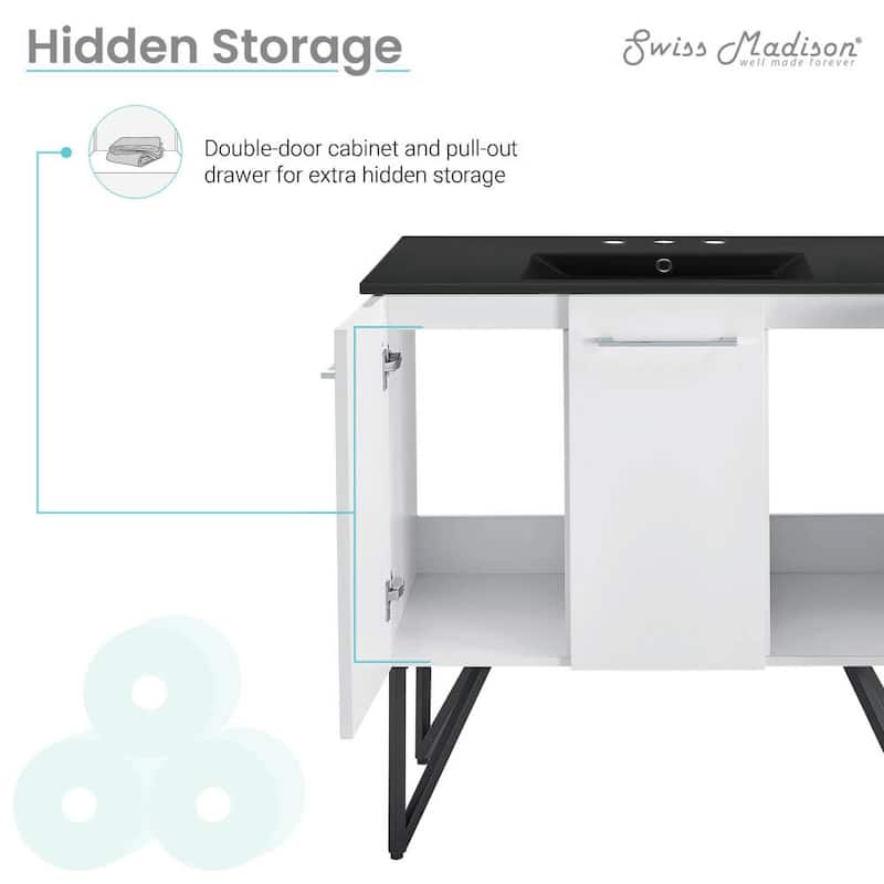 Swiss Madison SM-BV213-3MB Annecy 37" Free Standing Single Basin