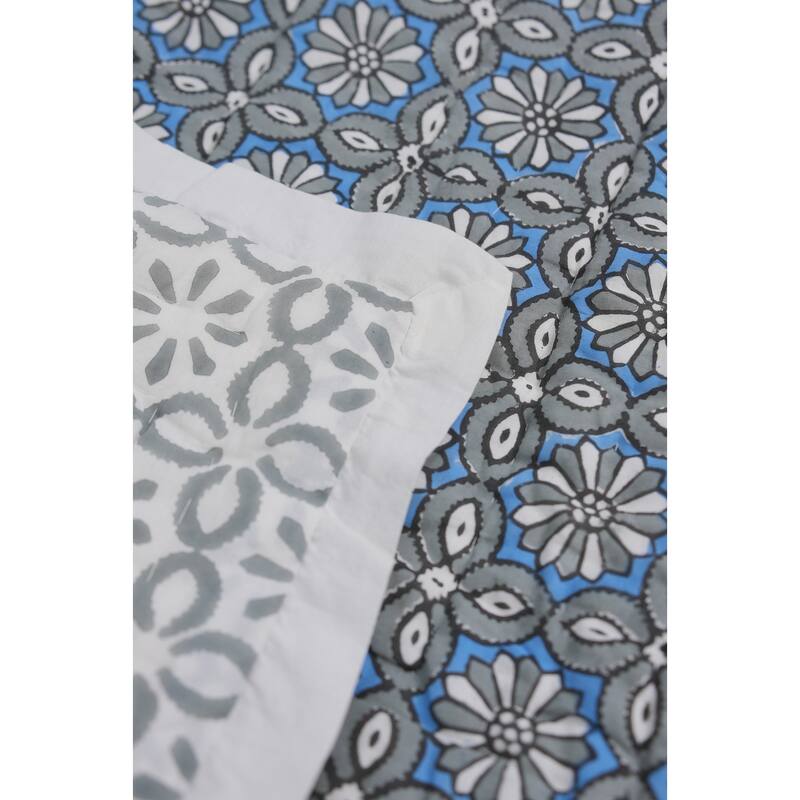 Fabdivine Hand Block Print Artisan Handmade Cotton Quilt Floral