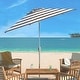 preview thumbnail 3 of 24, SAFAVIEH Iris 9ft Round Outdoor Patio Umbrella - UV Resistant with Auto Crank Tilt Grey/White