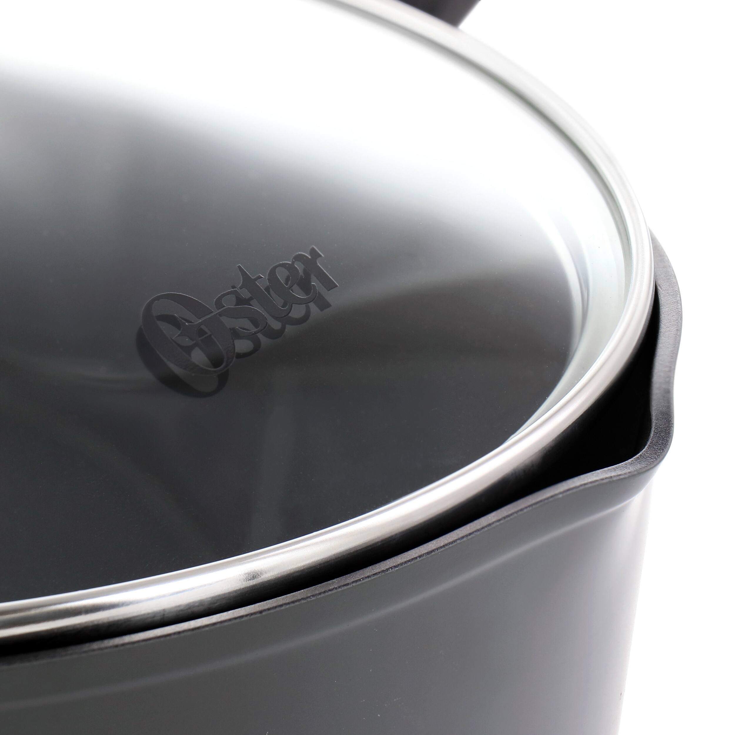 Oster Kingsway 5.5 Qt Aluminum Nonstick Dutch Oven in Black With Lid