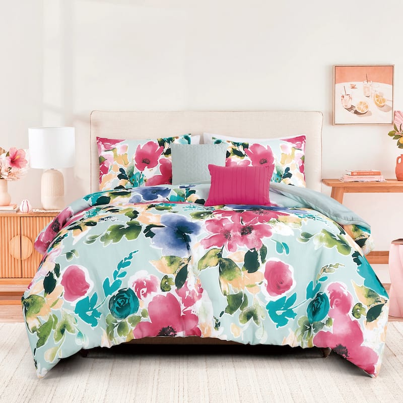 Savana floral Slub comforter set