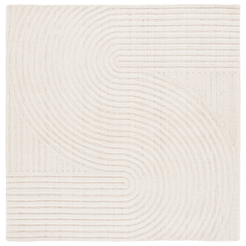 SAFAVIEH Handmade Southampton Catena Abstract Wool Rug - 4' Square - Ivory - Square
