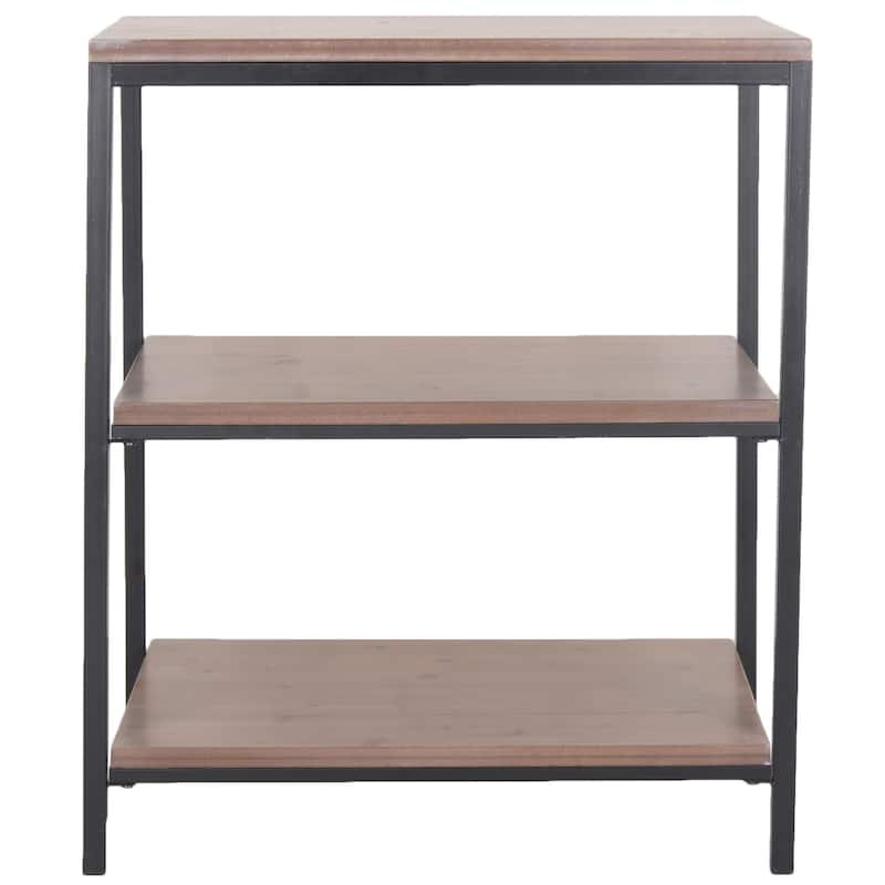 SAFAVIEH Mai Dark Teal Shelf Unit - 24" x 18.1" x 28.1" - 24Wx18Dx28H - Honey Natural