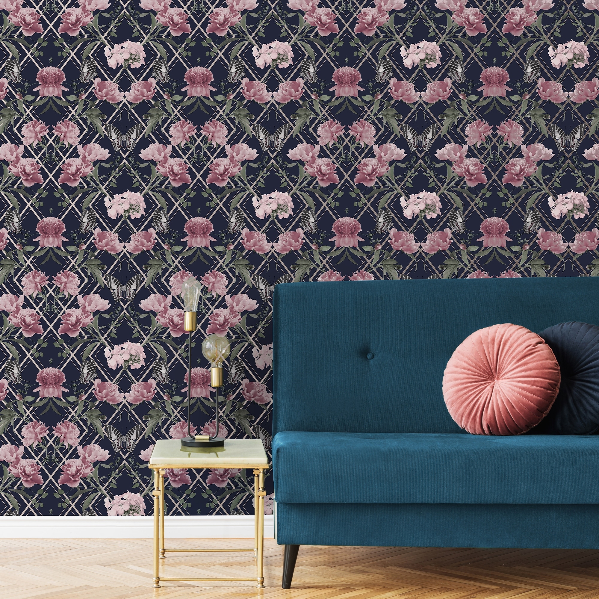 hot pink botanical wallpaper
