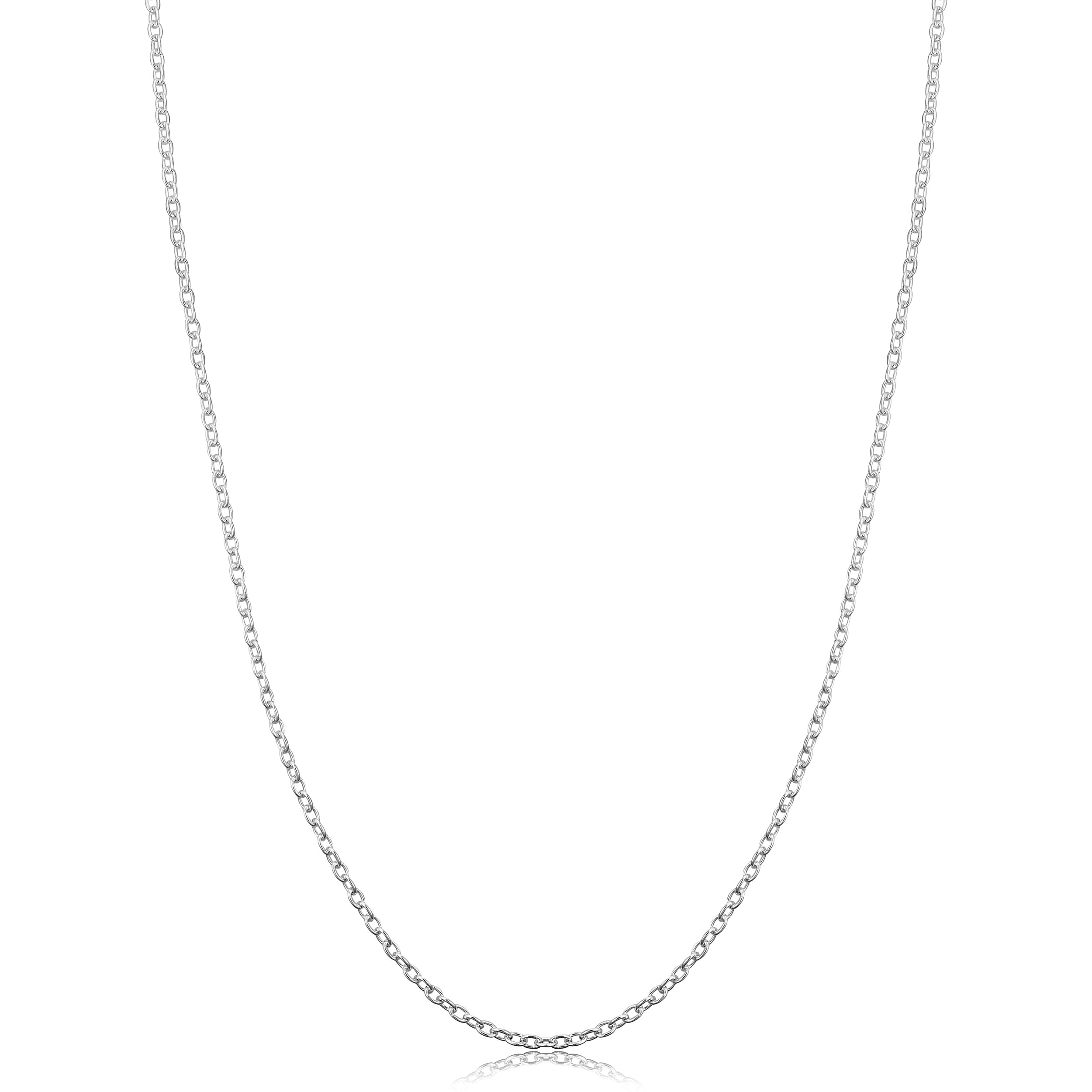 Au Naturale Sterling Silver 1.6 millimeter Round Cable Chain Necklace