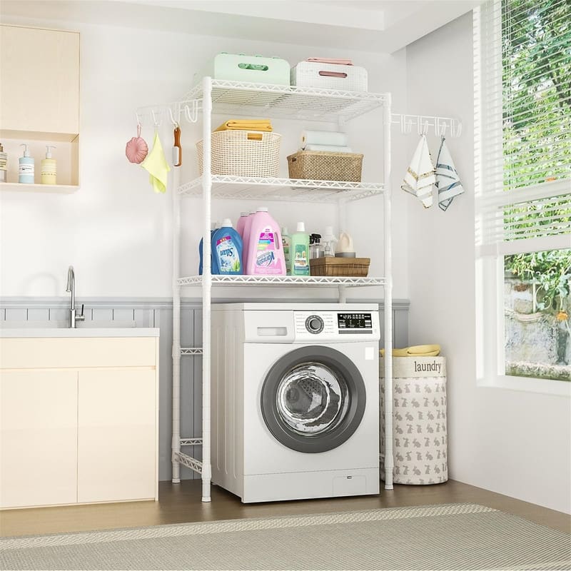 Over The Washer and Dryer Storage Shelves - 13.4"D x 35"W x 76.2"H