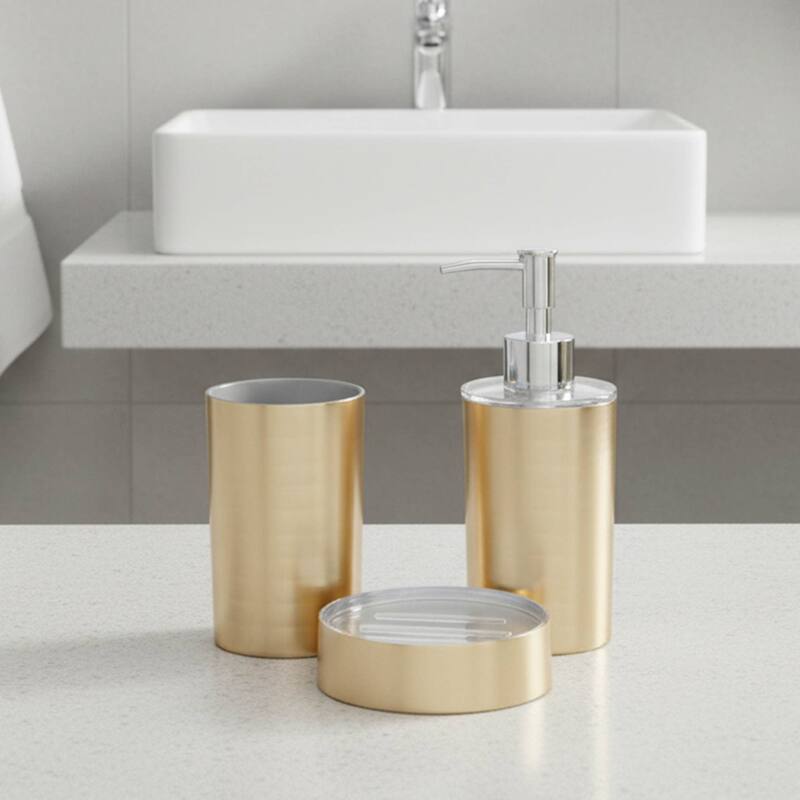 Brushed Gold Bathroom Accessory Set