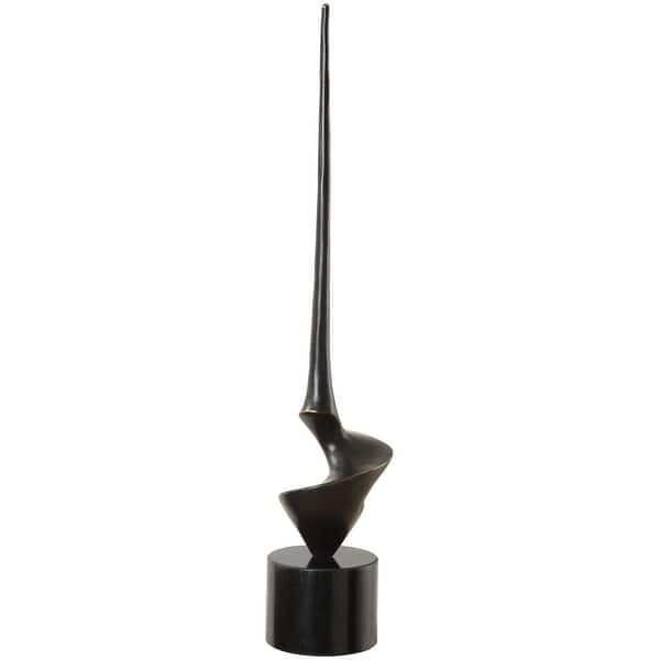 slide 2 of 3, Uttermost 18139 All Twisted 20-3/4" Tall Cast Iron and Marble Abstract Black / Aged bronze