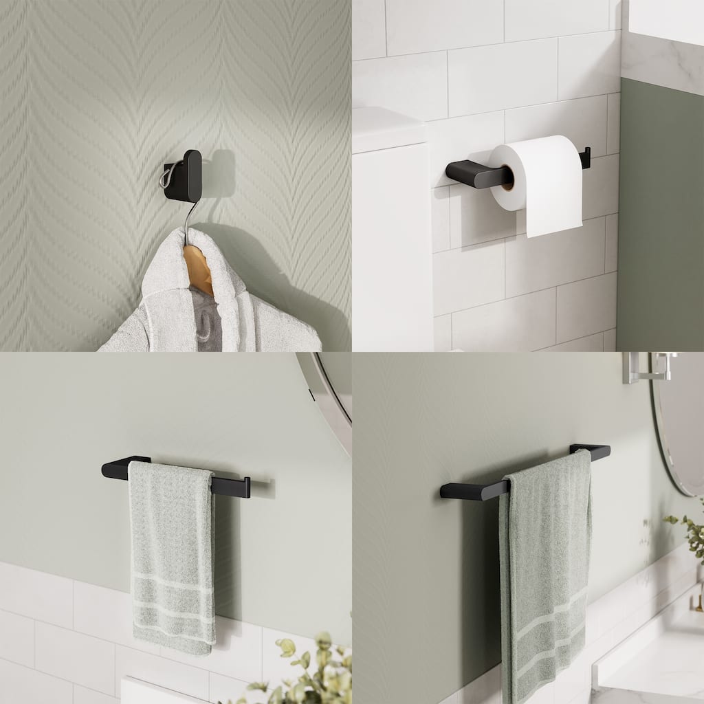 GRANDJOY 4-Piece Towel Rack for Bathroom Towel Bars Hardware Set in Stainless Steel