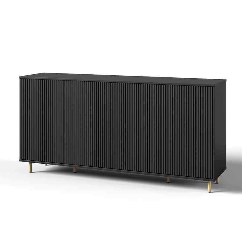 EROMMY Modern Sideboard Buffet Cabinet with Fluted Doors, 2-Door Storage Console Table for Kitchen, Dining Room & Living Room
