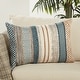 preview thumbnail 1 of 5, Rautha Geometric Blue/ Gold Indoor/ Outdoor Lumbar Pillow