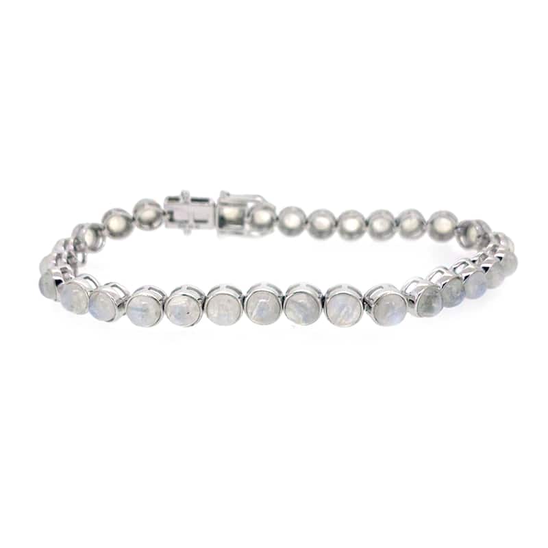 925 Sterling Silver Rainbow Moonstone Bracelet