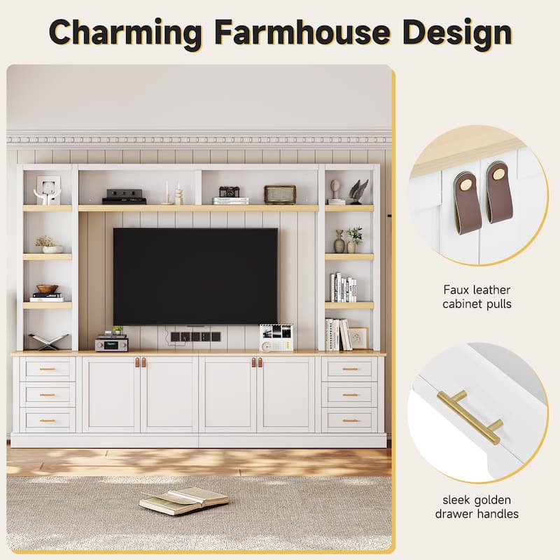 Entertainment Center Wall Unit with Bookshelves