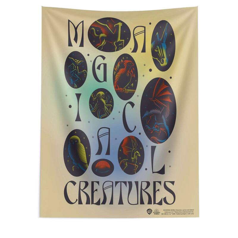 Harry Potter Magical Creatures Printed Wall Hanging - 50"x60"