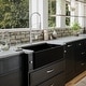 preview thumbnail 13 of 20, Karran FCP33SB 33" Single Bowl Panel Front Farmhouse Fireclay Kitchen Sink with Reversible Apron Front