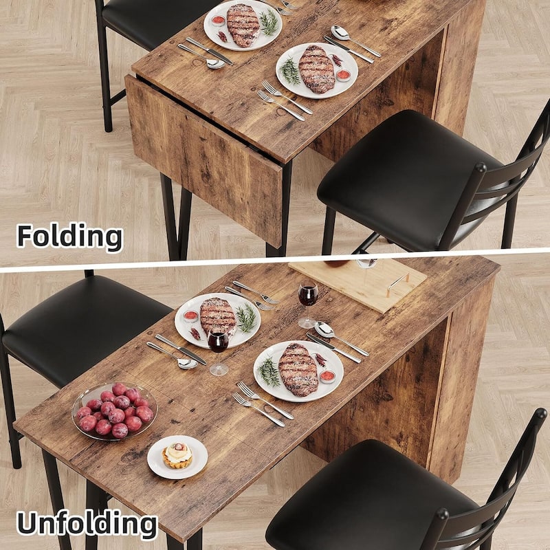3 Piece Kitchen Table Set with 2 Upholstered Chairs, 1 Dining Table