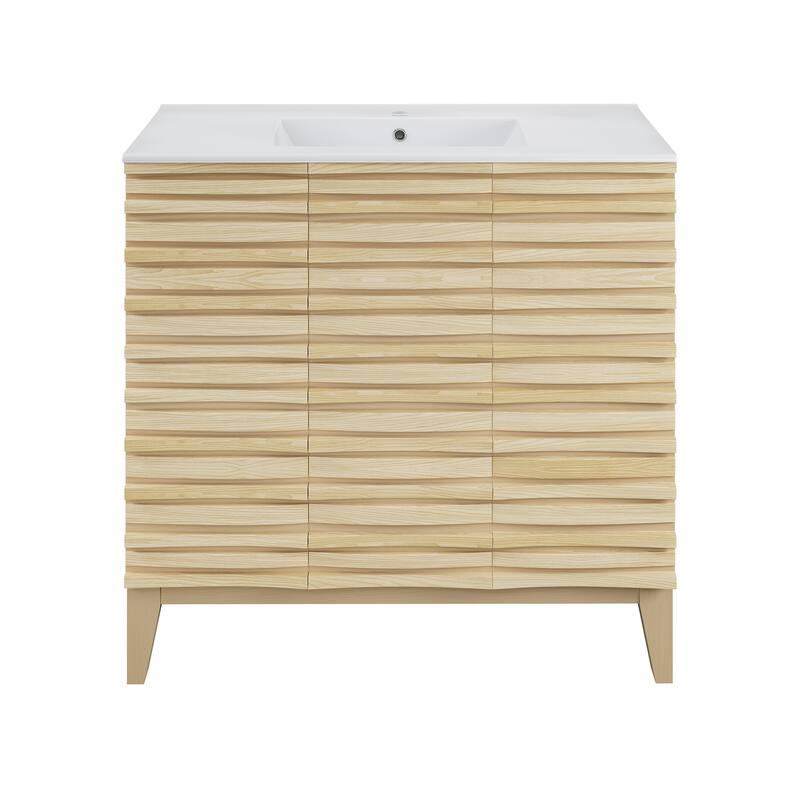 Cascade 36" Bathroom Vanity In Natural Oak