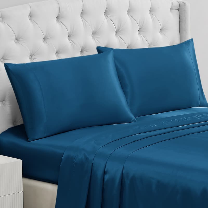 Juicy Couture Silky Satin Pillow Cases - Blue - Standard