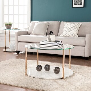 SEI Furniture Avanti Warm Gold & Faux Marble Coffee Table