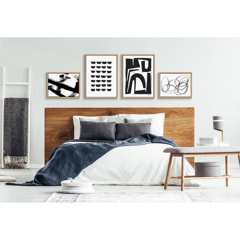 Kate and Laurel Sylvie Modern Abstract Framed Canvas Set
