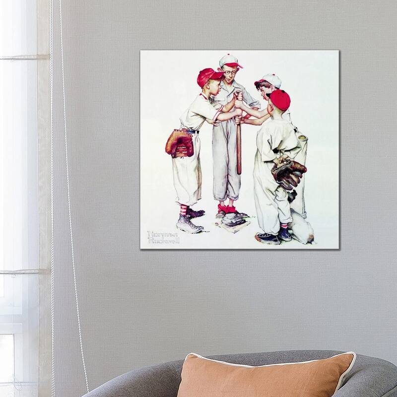 iCanvas "Choosing up (Four Sporting Boys - Baseball)" by Norman Rockwell Canvas Print