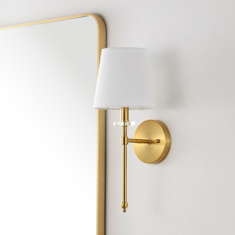 Isabella Modern Midcentury Iron LED Vanity, Brass Gold by JONATHAN Y