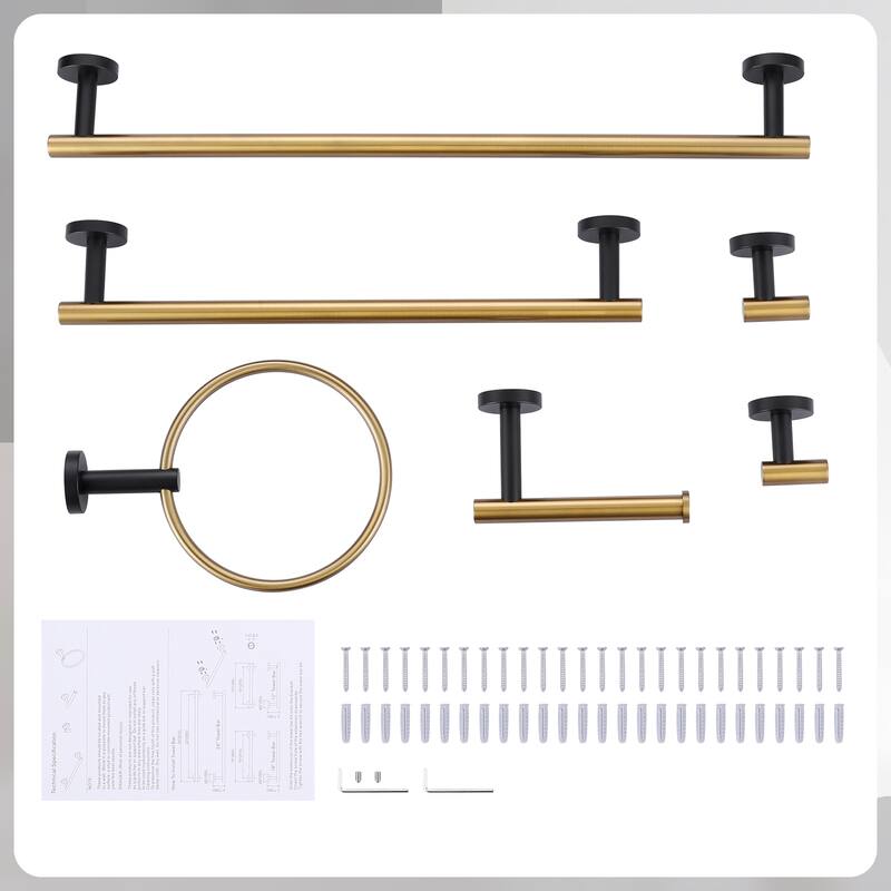 WOWOW 6-Piece Bath Hardware Set with Mounting Hardware
