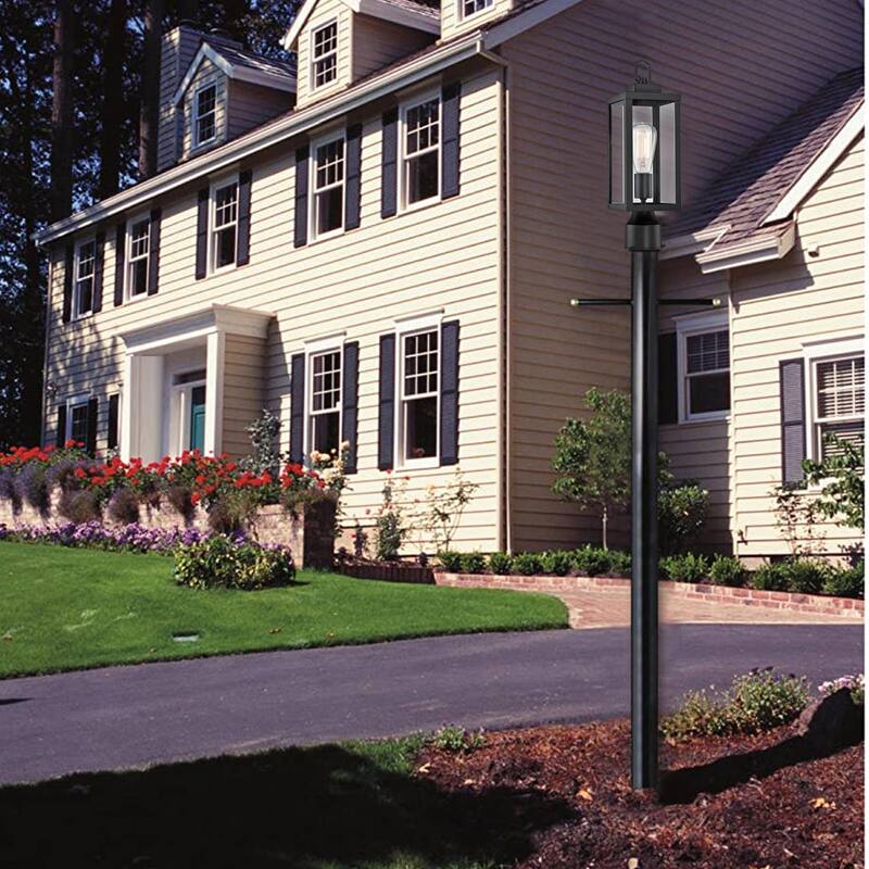 16.5" H 1-Light Black or White Outdoor Post Light Kits Head