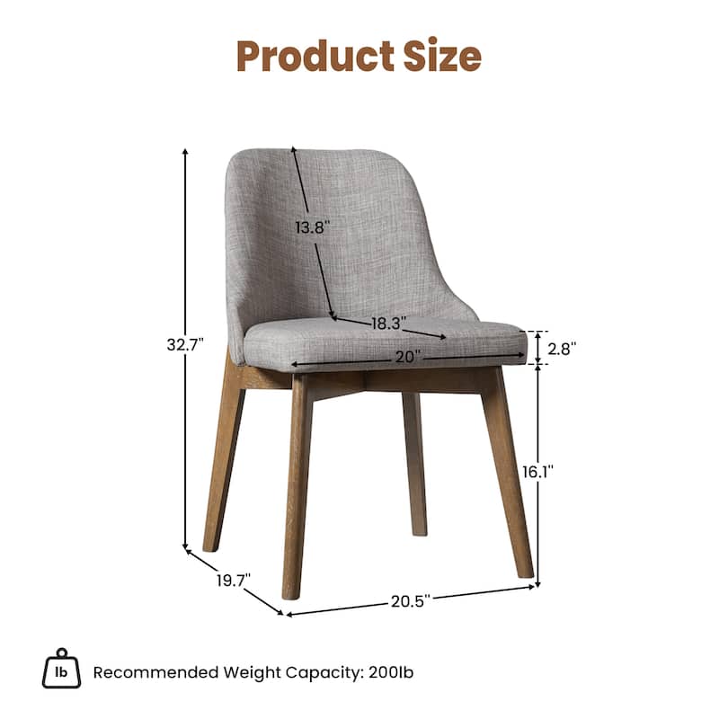 Upholstered Side Chair Dining Chairs Kitchen Chairs with Wood Legs Set of 2