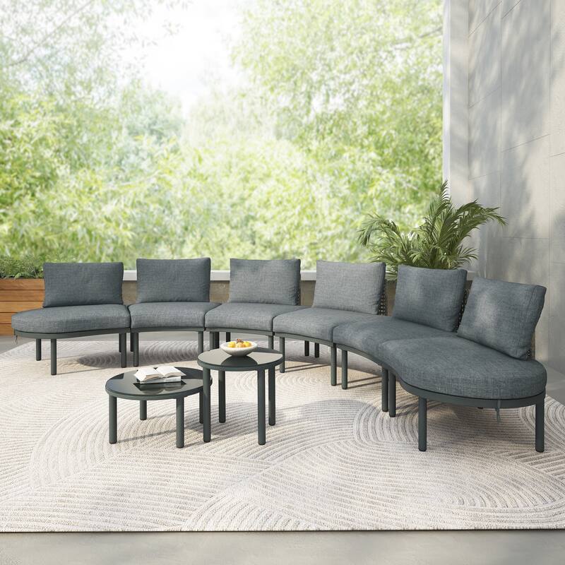 8-Piece Patio Sofa Furniture Set - Grey