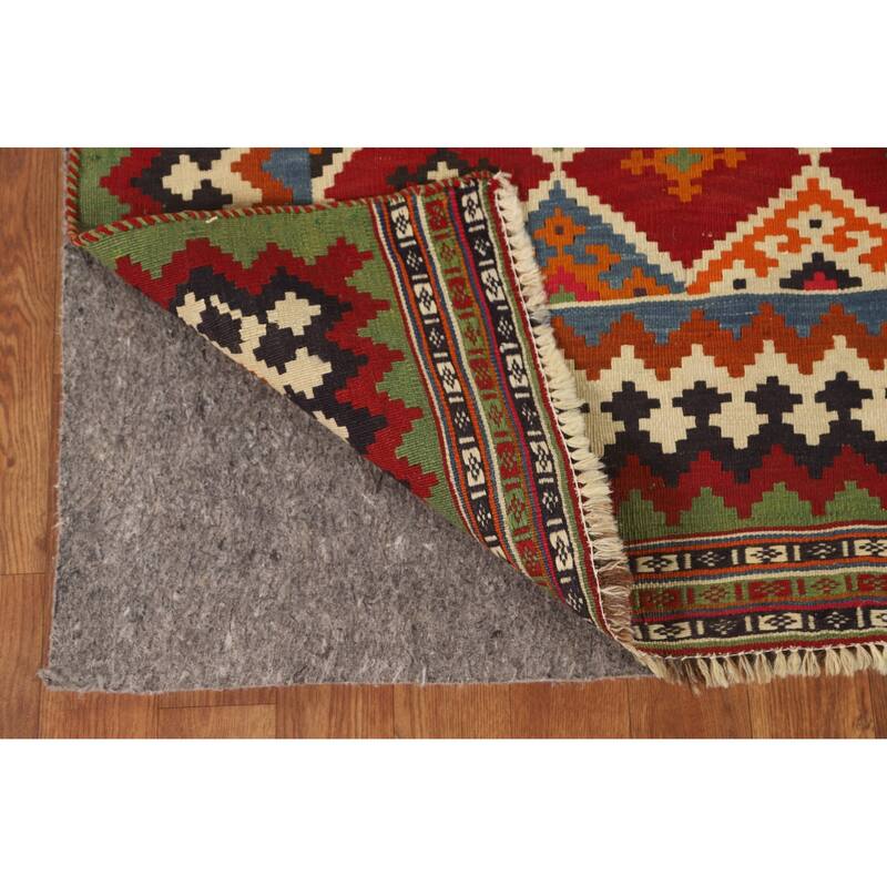 Vegetable Dye Kilim Qashqai Persian Rug Flatweave Wool Carpet - 4'5" x 8'3"