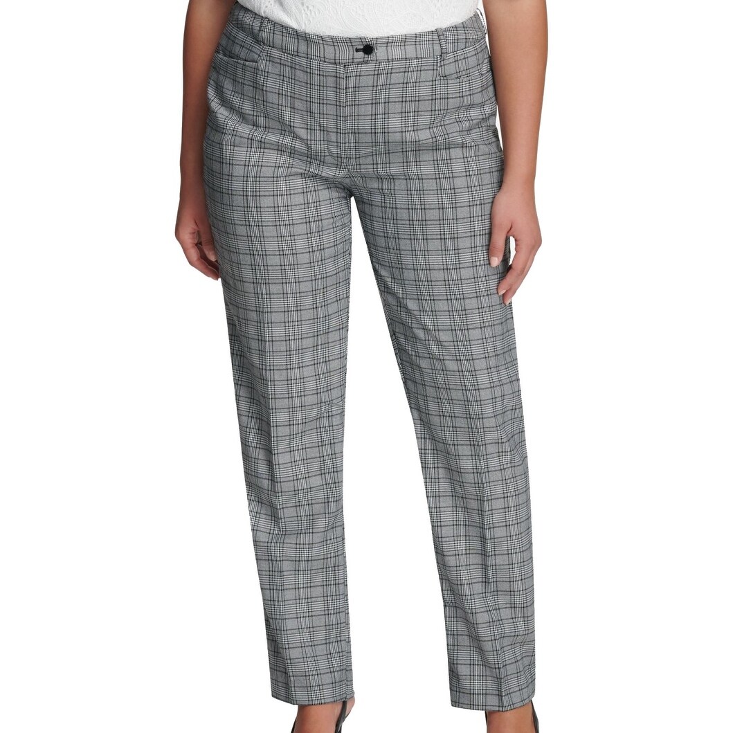 plus size plaid dress pants