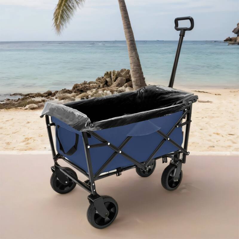 Multi-Use Foldable Wagon with 3 Liner Bags - Heavy Duty Utility Cart