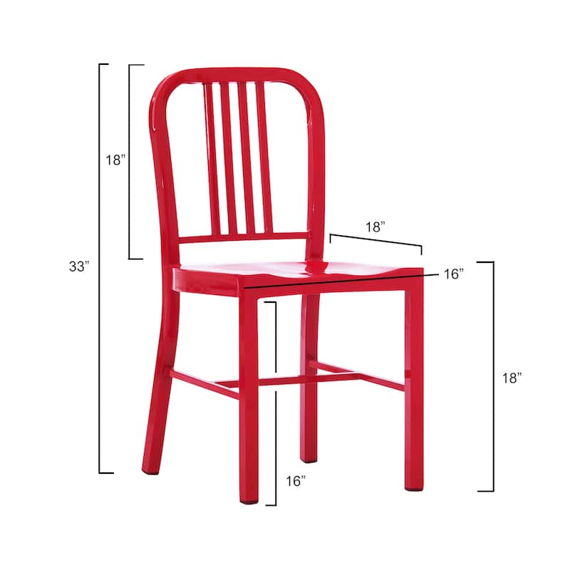 Industrial Metal Indoor-Outdoor Chair Set of 2