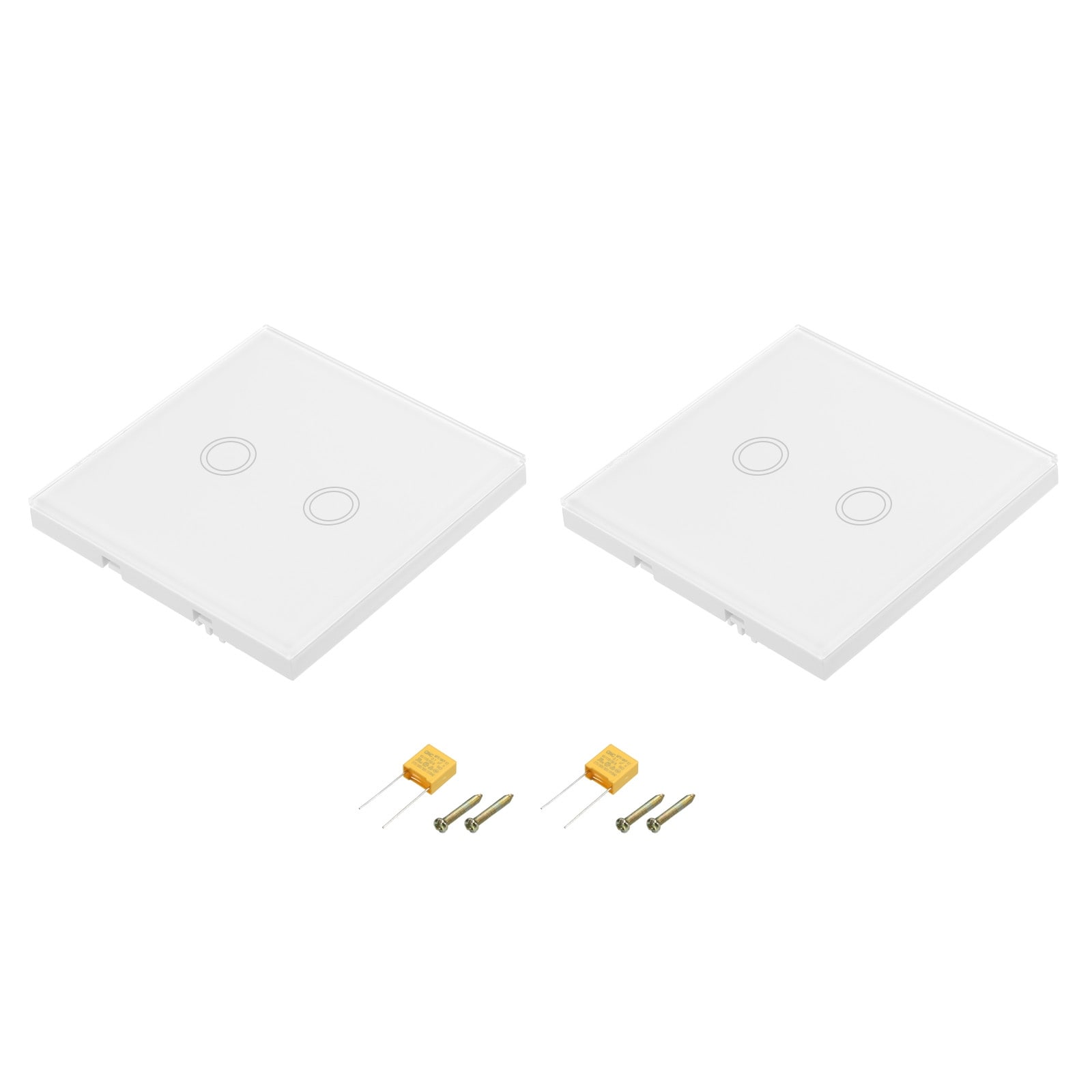 Touch Light Switch 2 Gang 1 Way Glass Panel Gold Tone with LED Backlight Gold Tone Bed Bath