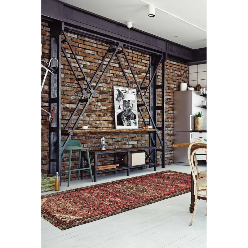 ECARPETGALLERY Hand-knotted Andelz Red Wool Rug - 3'3 x 9'11