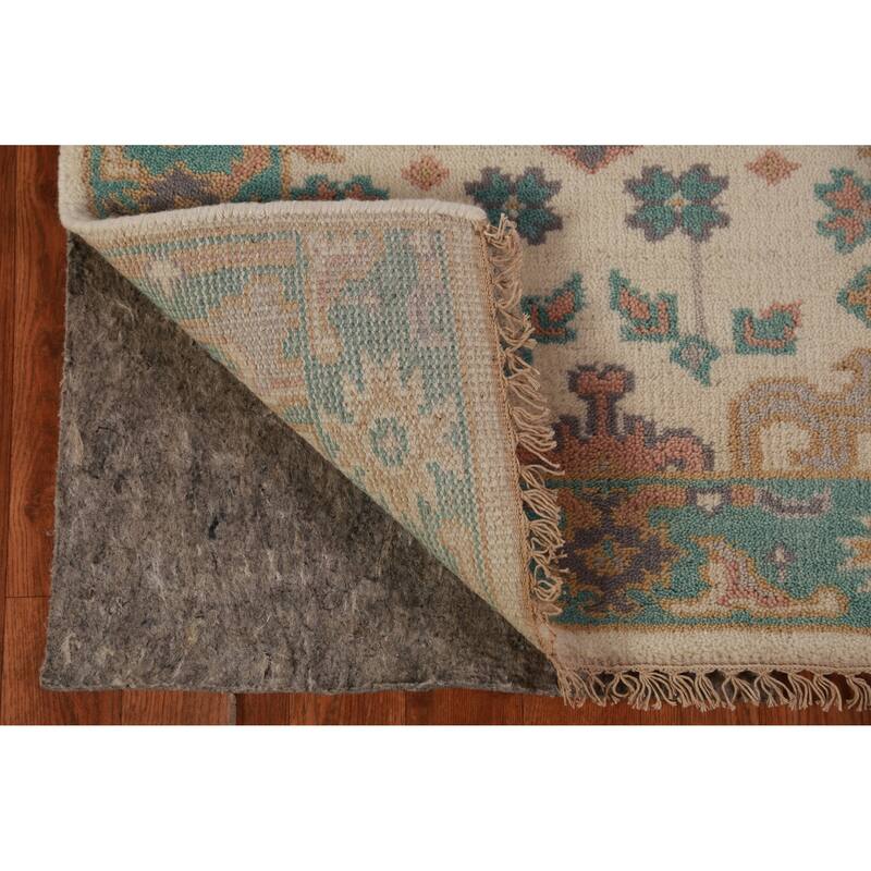 Ivory Oushak Oriental Runner Rug Hand-Knotted Wool Carpet - 2'7"x 7'11"