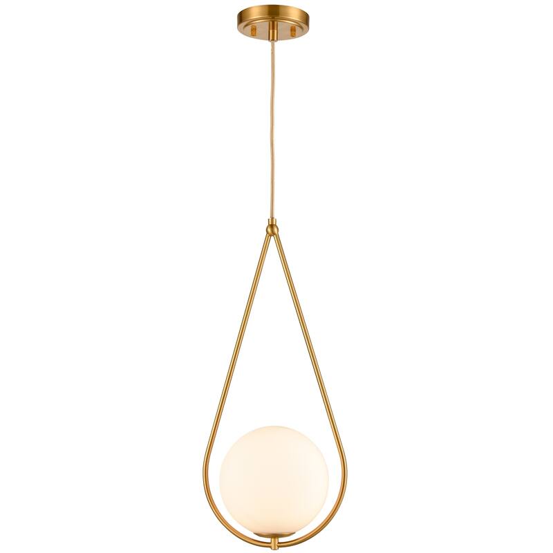 Polignano Single Globe Pendant Light Gold, Rain-Drop Shape, 1-Light