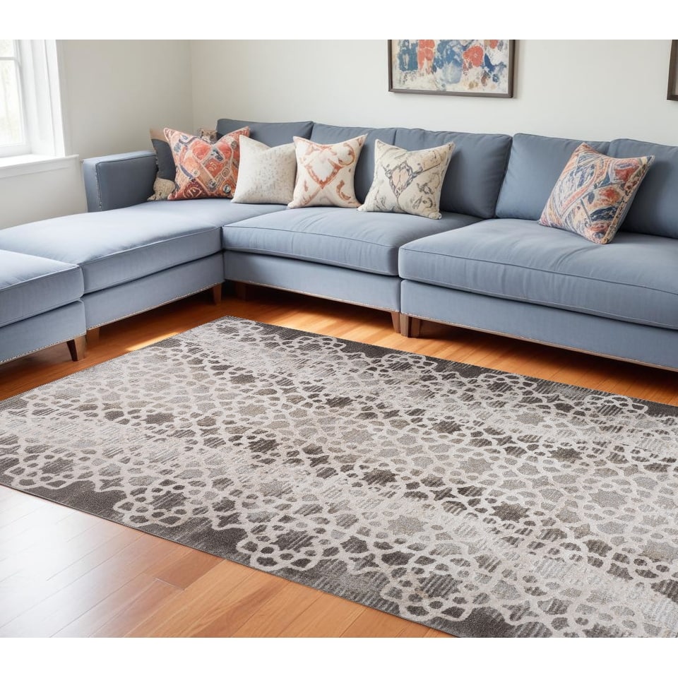 Bibuv Distressed Abstract Stain Resistant Low Pile Durable Area Rug By HomeRoots