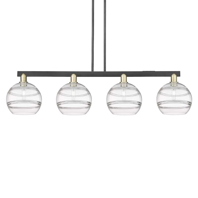 Innovations Lighting 716-4I-13-53 Rochester Linear Rochester 4 Light - Black Antique Brass / Clear