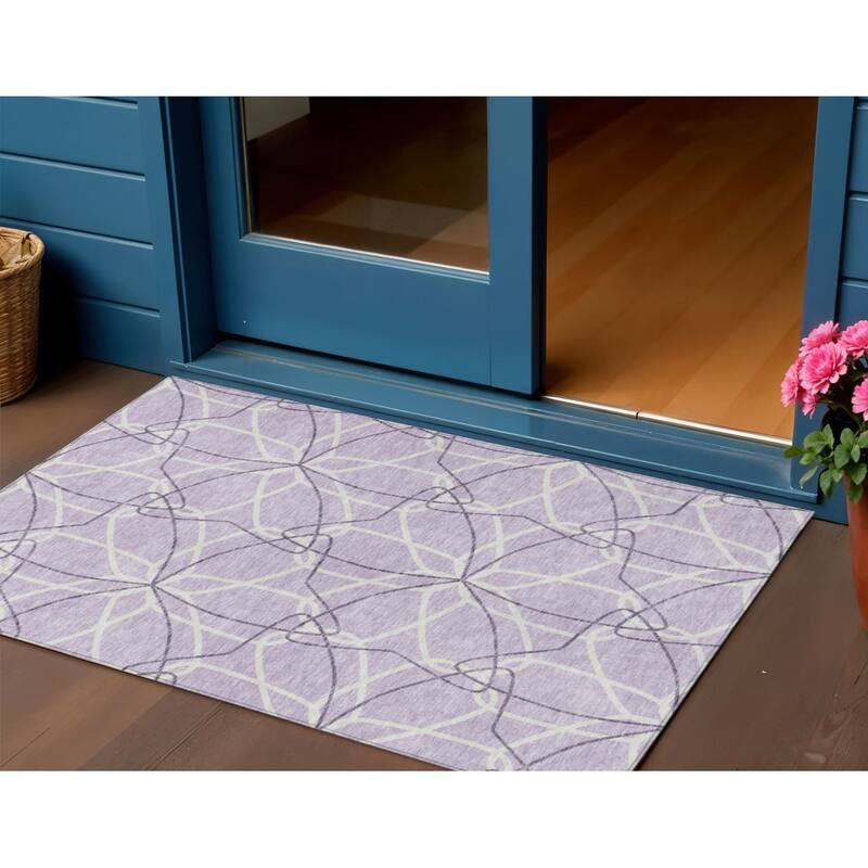 HomeRoots Geometric Modern Rectangle Outdoor Rug - 3' x 5'