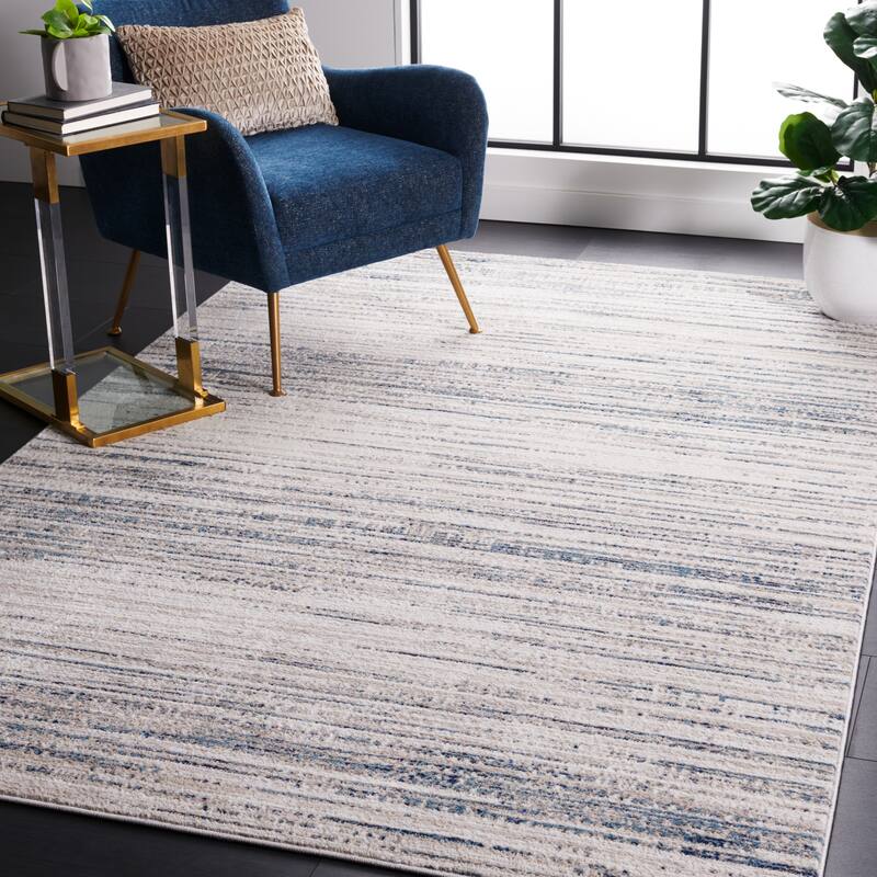 SAFAVIEH Vogue Akgul Modern Stripe Rug - 4' x 6' - Blue/Beige - Rectangle