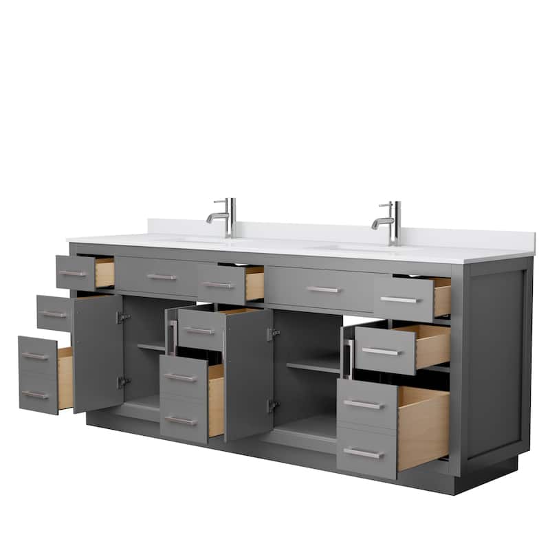 Beckett TK 84-inch Double Vanity, Cultured Marble Top