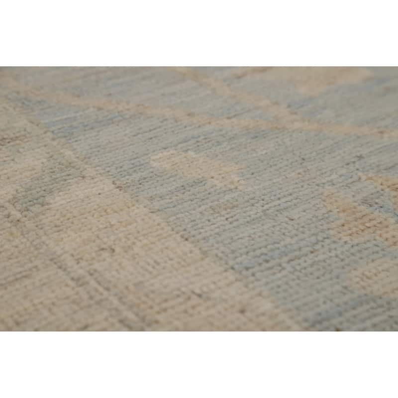 Hand Knotted Oriental 100% Wool Carpet Transitional All-Over Beige & Ivories Oushak Area Rug - 10' 0'' X 8' 0''