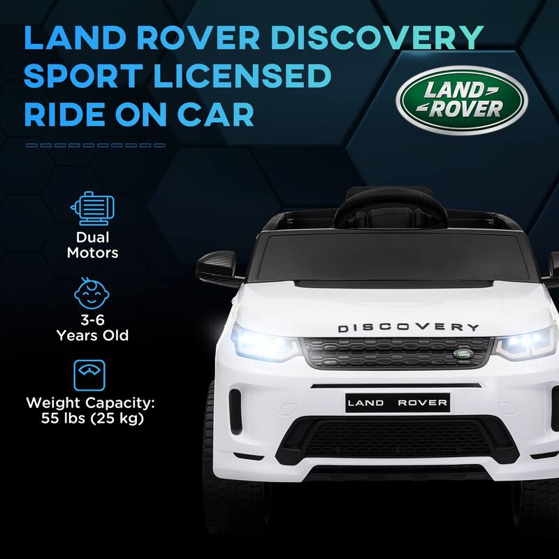 Licensed Land Rover Discovery Sport Electric Ride-On Car for Kids with Parental Remote Control, Soft Start, and Music Features