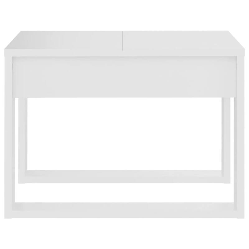 vidaXL Side Table White Engineered Wood 19.7x19.7x13.8 in Simple - 19.7 x 19.7 x 13.8 in