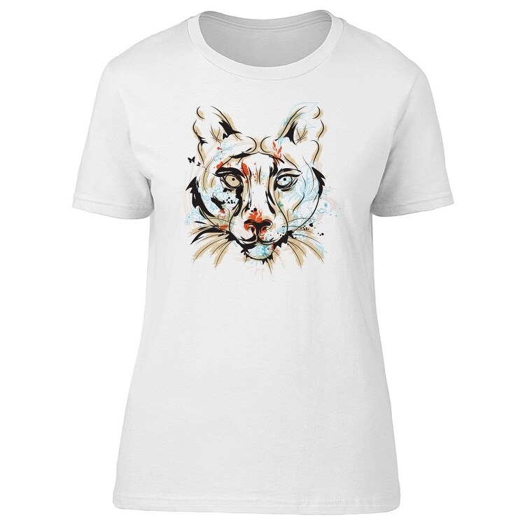 Shop Abstract Art Of Wild Cat Tee Women S Image By Shutterstock