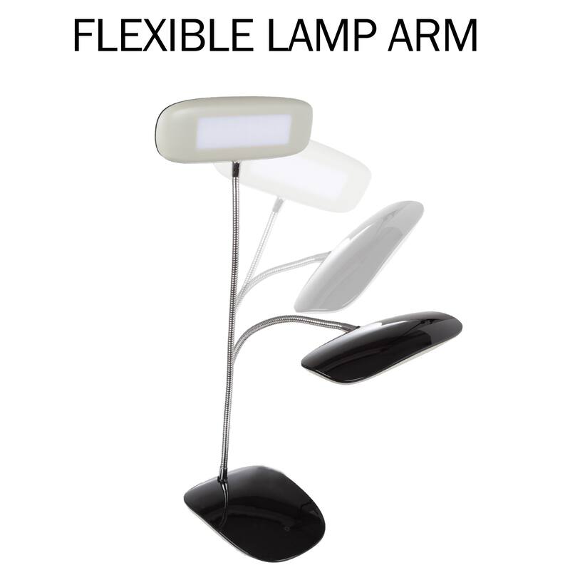 Touch-Activated LED with Flexible Gooseneck Desk Lamp, Black