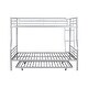 preview thumbnail 17 of 25, Industrial Modern Full XL Over Queen Metal Bunk Bed with Trundle, Save Space or Split Into 2 Beds, Crafted For Safety, Black
