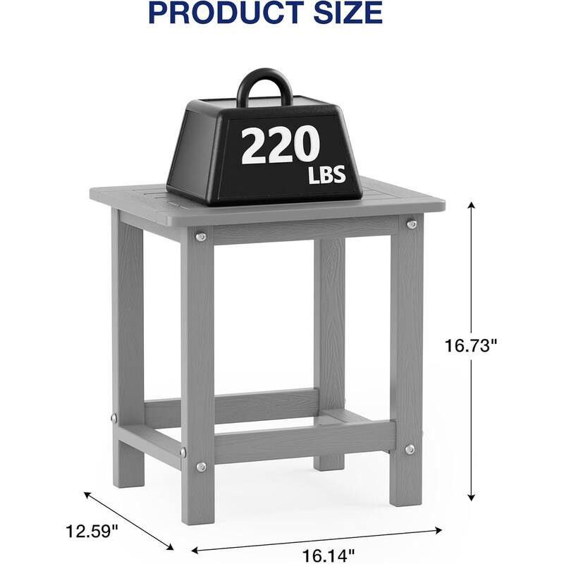 WINSOON HIPS All Weather Outside Table Adirondack Side Table